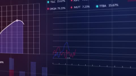 Analyzing Business Data on Digital Interface Background