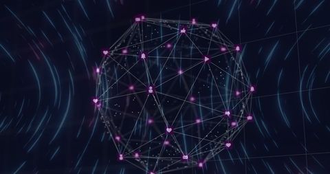 Digital Network Sphere with Light Trails on Dark Background - Download Free Stock Images Pikwizard.com