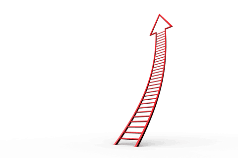 Curved Red Arrow Ladder on Transparent Background for Progress Concepts - Download Free Stock Videos Pikwizard.com