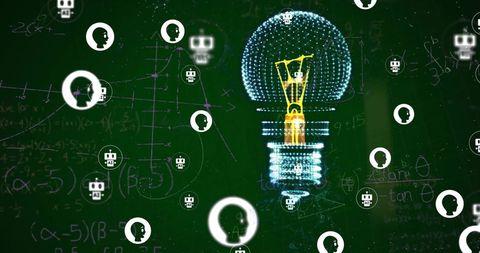 Innovative Digital Concepts with Tech Icons and Equations - Download Free Stock Images Pikwizard.com