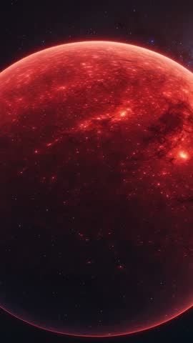 Rotating Red Exoplanet Revealing Glowing Hotspots and Storm Systems — Vertical Cosmic Video