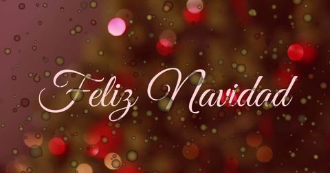 Elegant Feliz Navidad Holiday Greeting with Bokeh Lights
