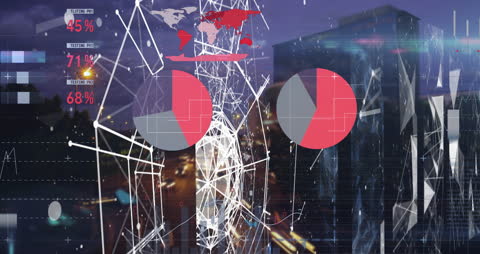 Global Connectivity Visualization with Cityscape Background