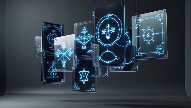 Futuristic holographic displays in immersive tech space