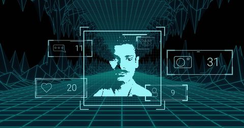Digital Profile in Virtual Cyber Grid Space - Download Free Stock Images Pikwizard.com