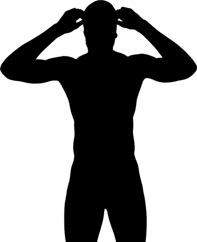 Dynamic silhouette of a male swimmer on a transparent background captures elegance of athletic movement, ideal for designs related to sports, fitness promotions, or instructional material. Offers sleek visual for flyers, websites, or program covers where aquatic themes or competitive sports contexts are emphasized.