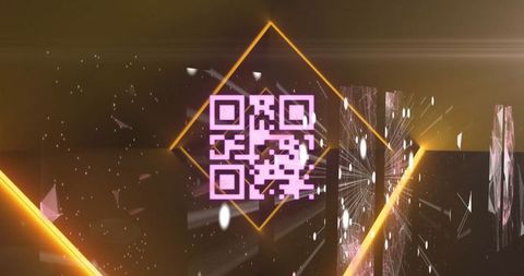 Futuristic neon qr code in a digital abstract sphere