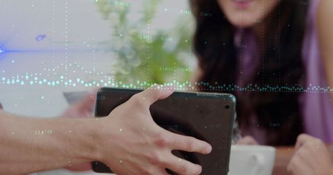 Digital Data Processing Concept with People Using Tablet