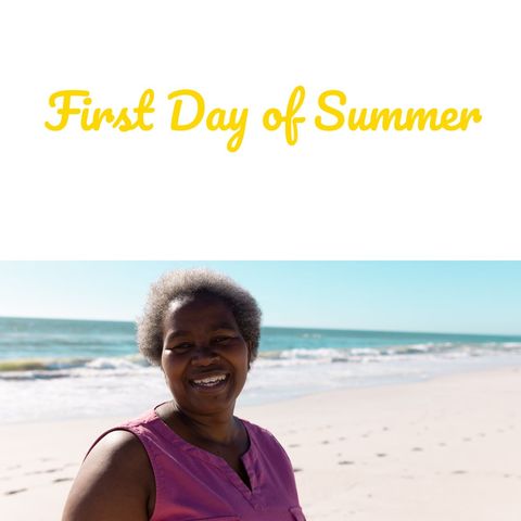 Happy African American Woman Enjoying Sunny Beach