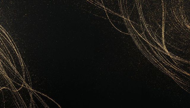 Dynamic Luminous Gold Swirls on Black Background