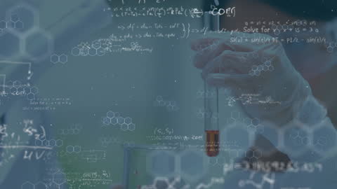Scientists Experimenting with Mathematical Equations Overlay