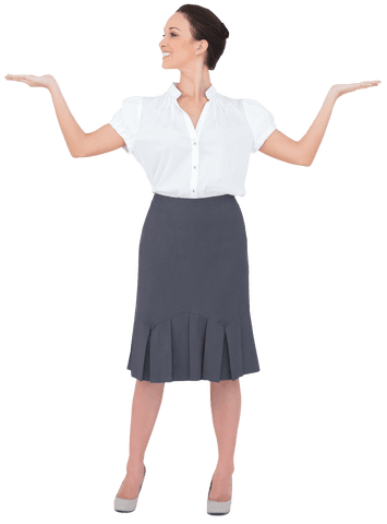 Confident Businesswoman Balancing Possibilities Transparent