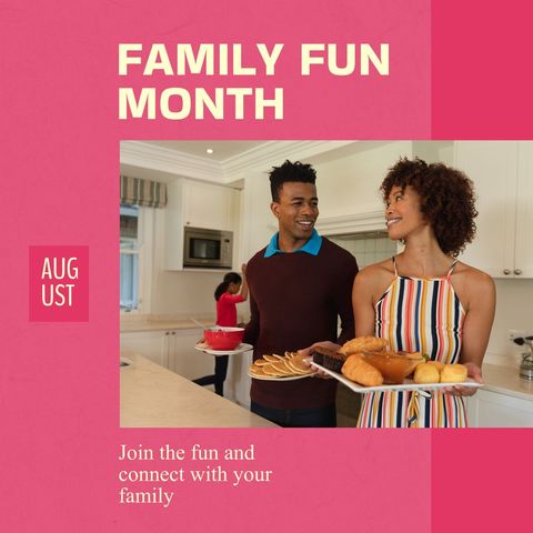 Family Fun Celebration at Home with Smiling Parents and Daughter - Download Free Stock Templates Pikwizard.com