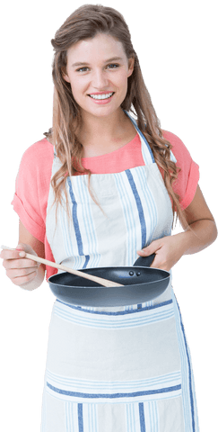 happy woman holding frying pan transparent background - Download Free Stock Videos Pikwizard.com