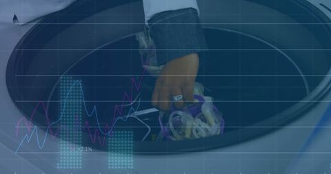 Scientist Analyzing Data in Laboratory Setting with Technological Interface