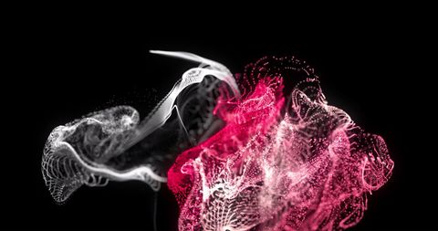 Dynamic Red and White Particle Movement on Black Background - Download Free Stock Images Pikwizard.com