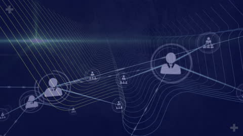 Digital Network Connection Icons on Abstract Background