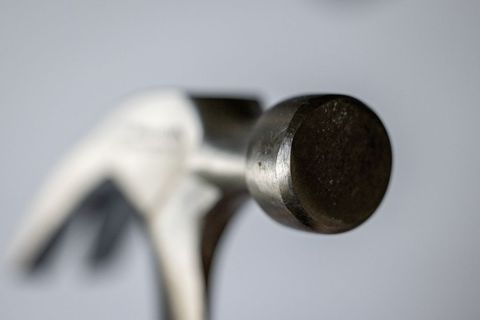 Close-up of hammer head against soft background