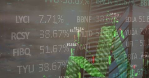 Futuristic Financial Data Processing with Modern Cityscape