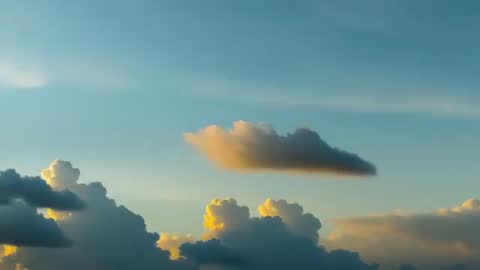 Sunset Overcast Cloudscape in Serene Sky