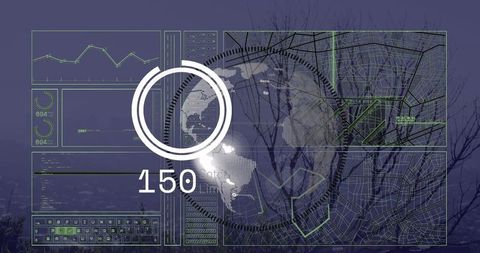 Global Network Interface in Futuristic Marker - Download Free Stock Images Pikwizard.com