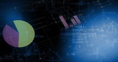 Abstract digital data interface with graphs and world map