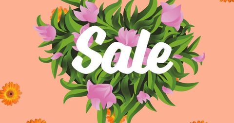 Vibrant Floral Design Highlighting Sale Announcement