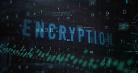 Digital encryption glitch and compromise warning visual