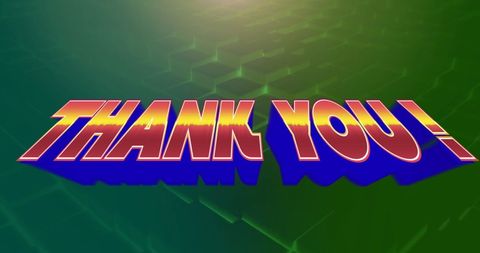 thank you text with 3d shadow on green digital background - Download Free Stock Images Pikwizard.com