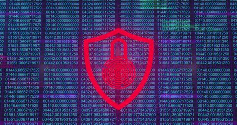 digital shield and lock icon over cybersecurity data background - Download Free Stock Images Pikwizard.com