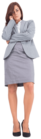 Confident Businesswoman Standing on Transparent Background Professional Look
