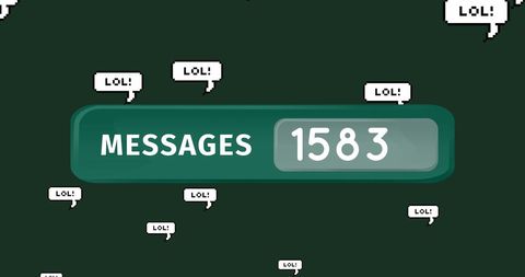 Humorous Overlay of 1583 Unread Chat Messages and LOLs - Download Free Stock Images Pikwizard.com