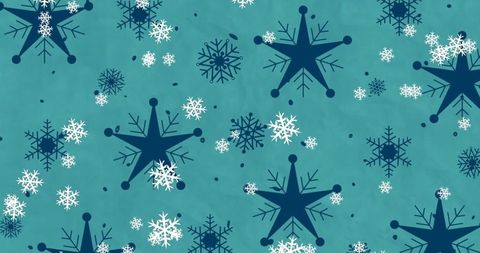 Festive Snowflakes on Green Background for Christmas Celebrations