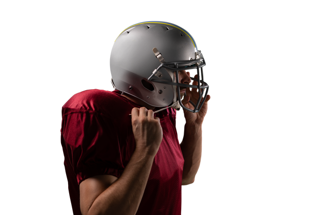 American Football Player Wearing Helmet on Transparent Background - Download Free Stock Videos Pikwizard.com