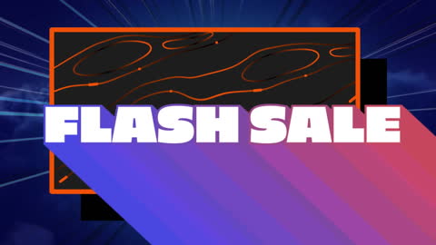Vibrant Flash Sale Banner with Neon Colors and Dynamic Effects