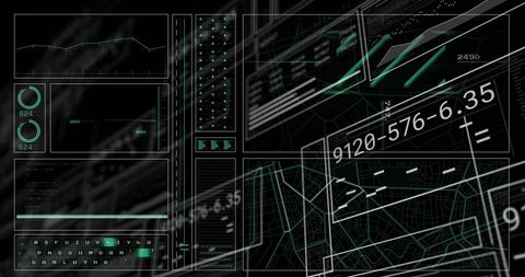 Abstract Digital Data Processing Elements On Dark Background - Download Free Stock Images Pikwizard.com