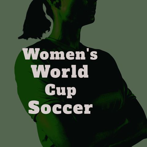 Female athlete silhouette promoting women's world cup soccer
