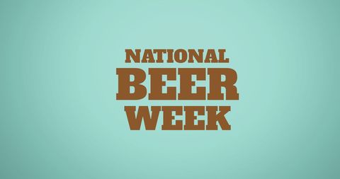 National Beer Week Celebration Banner on Blue Background
