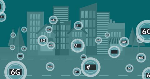 6G Network Technology Over Digital Futuristic Cityscape - Download Free Stock Images Pikwizard.com