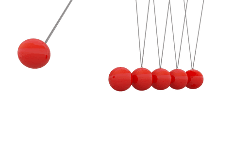 red newton's cradle swinging on transparent background - Download Free Stock Videos Pikwizard.com