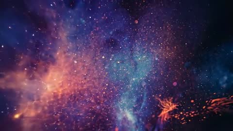 Dynamic Cosmic Nebula Cloud with Radiant Particles in Space