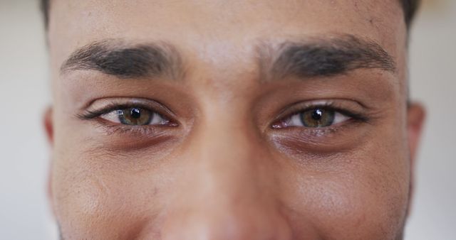 Close-up of Smiling Man's Eyes Expressing Joy and Warmth - Download Free Stock Images Pikwizard.com