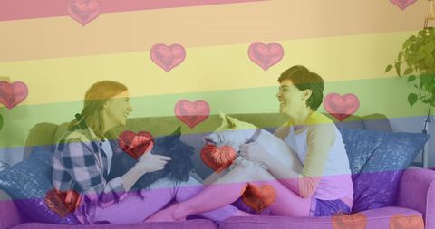 Joyful LGBTQ Couple Celebrating Love with Dogs - Download Free Stock Images Pikwizard.com
