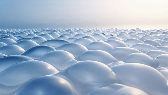 Futuristic Reflective Dome Shapes in Abstract Continuous Perspective