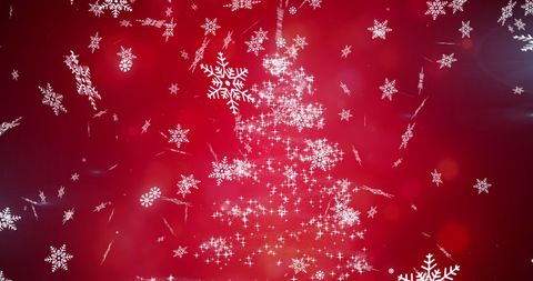 Digital Snowflake Christmas Tree with Festive Red Background - Download Free Stock Images Pikwizard.com