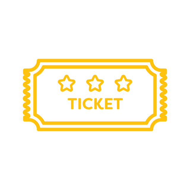 Yellow Ticket on Transparent Background with Three Stars - Download Free Stock Videos Pikwizard.com