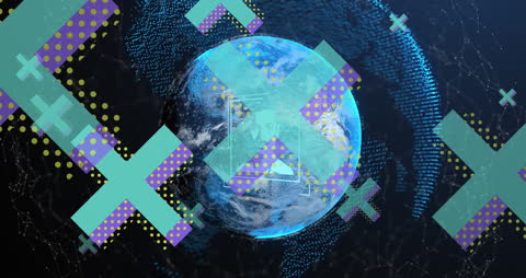 Digital Globe with Network and Icons Illustrating Global Connectivity