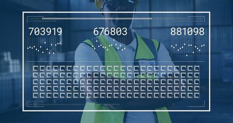 Warehouse supervisor with data visualization display overlap