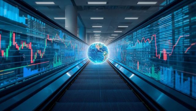 Futuristic Digital Globe Displaying Advanced Data Visualizations