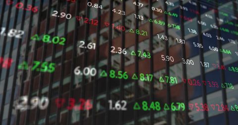 Stock Market Tickers Overlaying Urban Cityscape Reflecting Global Economy - Download Free Stock Images Pikwizard.com